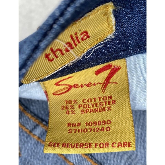 SEVEN 7 LUXE THALIA  Women's Size 16 Dark Wash Jeans Flare Thick Stitch Stretch - Picture 14 of 16